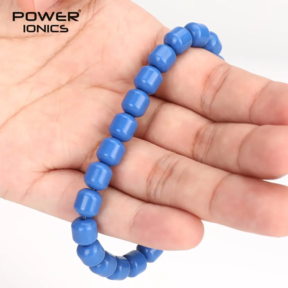 Handmade Beaded Bracelets for Women and Men, Blue Tourmaline 8mm Beads, High Elastic 16.5-18cm Size, Protection HealingWomen Beaded Bracelets