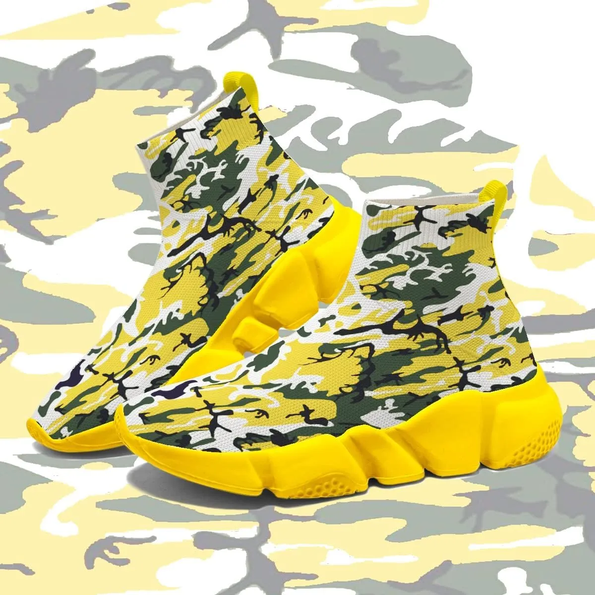 Hetios Men's Camouflage Shoes - Lightweight Breathable Walking Shoes Sock Shoes Workout Casual Running Shoes