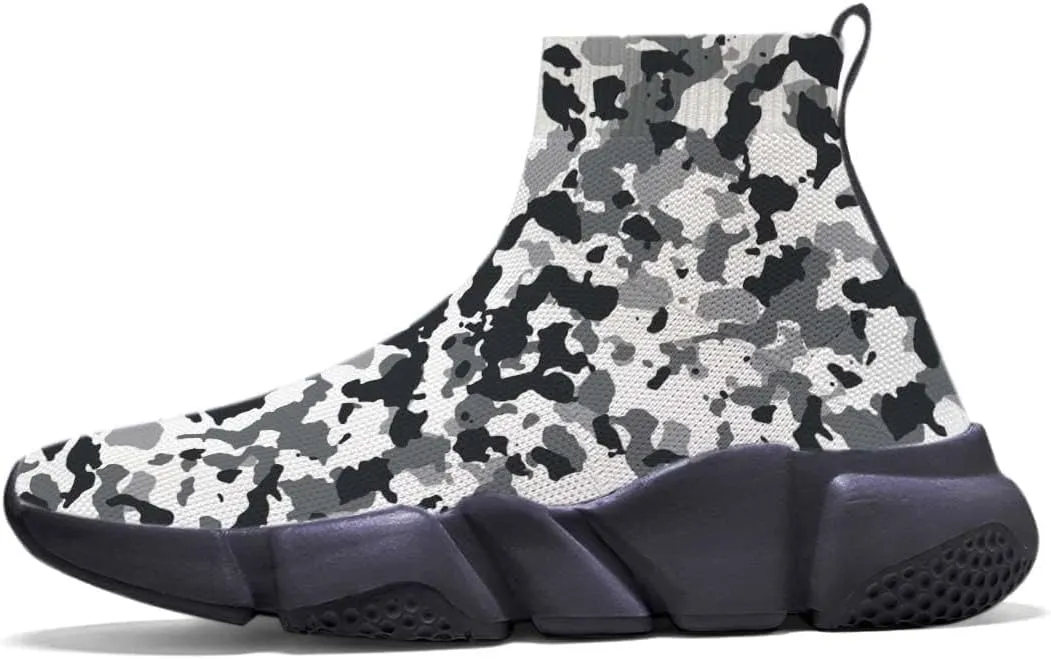 Hetios Men's Camouflage Shoes - Lightweight Breathable Walking Shoes Sock Shoes Workout Casual Running Shoes
