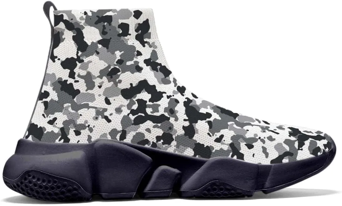 Hetios Men's Camouflage Shoes - Lightweight Breathable Walking Shoes Sock Shoes Workout Casual Running Shoes