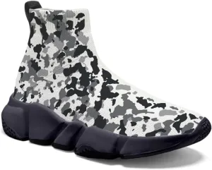 Hetios Men's Camouflage Shoes - Lightweight Breathable Walking Shoes Sock Shoes Workout Casual Running Shoes