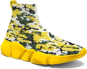 Hetios Men's Camouflage Shoes - Lightweight Breathable Walking Shoes Sock Shoes Workout Casual Running Shoes