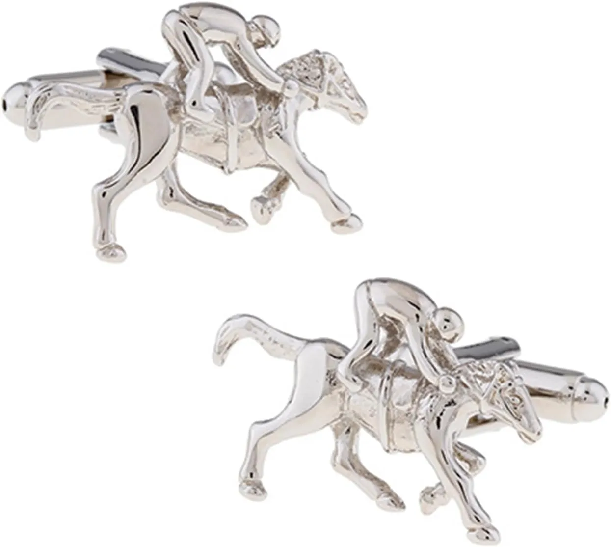 Horse Racing Cufflinks  Intricate Horse and Jockey Design, Sophisticated Mens Accessories for Formal Attire