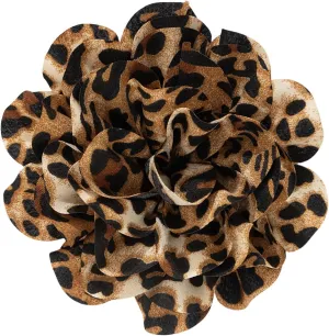 HUANGANG Leopard Print Flower Duckbill Clip Brooch Exaggerated Floral Shaped Corsage Versatile Fashion Accessory for Women