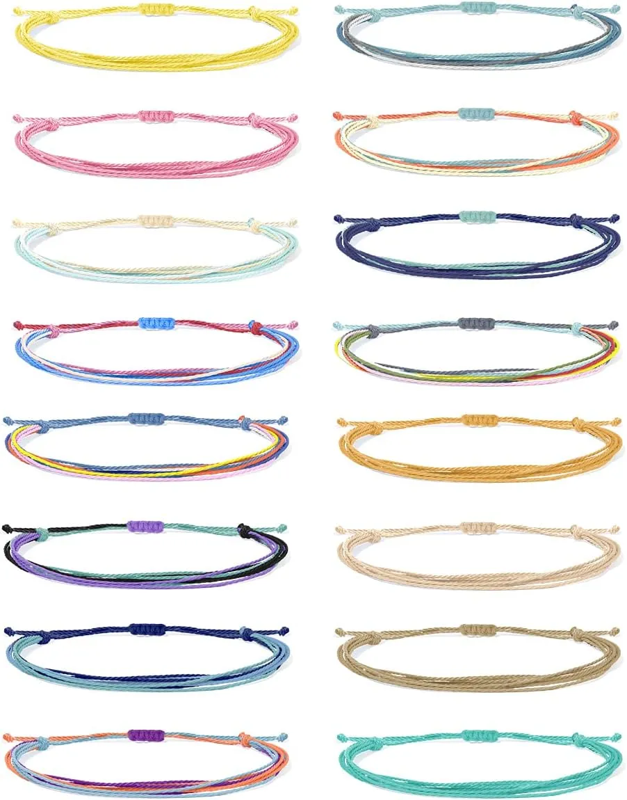HUASAI Blue Friendship Bracelets String Bracelets for Teen Girls Boho Bracelets for Women Waterproof Friendship Bracelets Sunflower String Bracelet Handmade Anklets