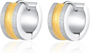 Huggie Hinged Hoop Earrings, Stainless Steel, Classic, mens womens, Cool