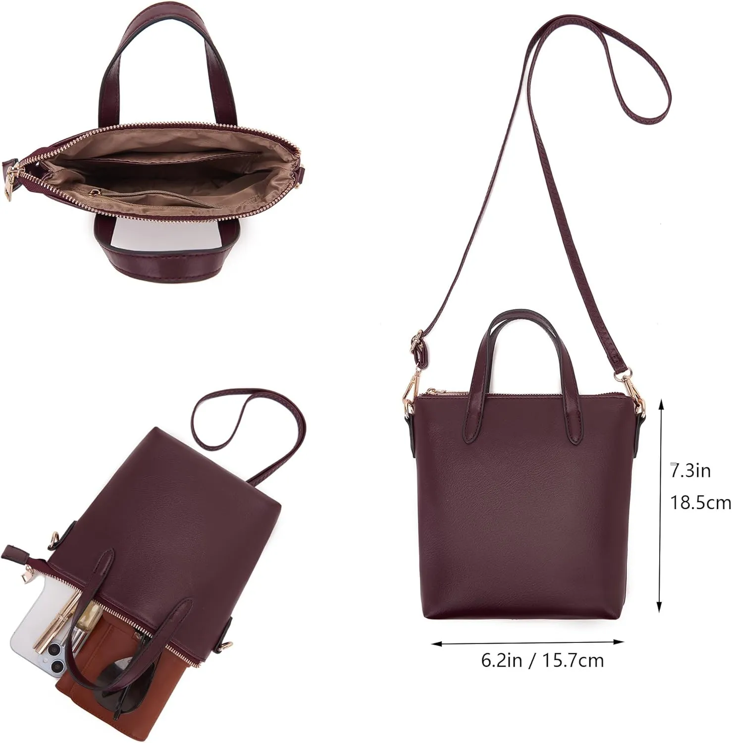 Idesort Medium Backpack Purse for Women Convertible Travel Soft Backpacks Ladies Purse set with Wallet and Crossbody Bags