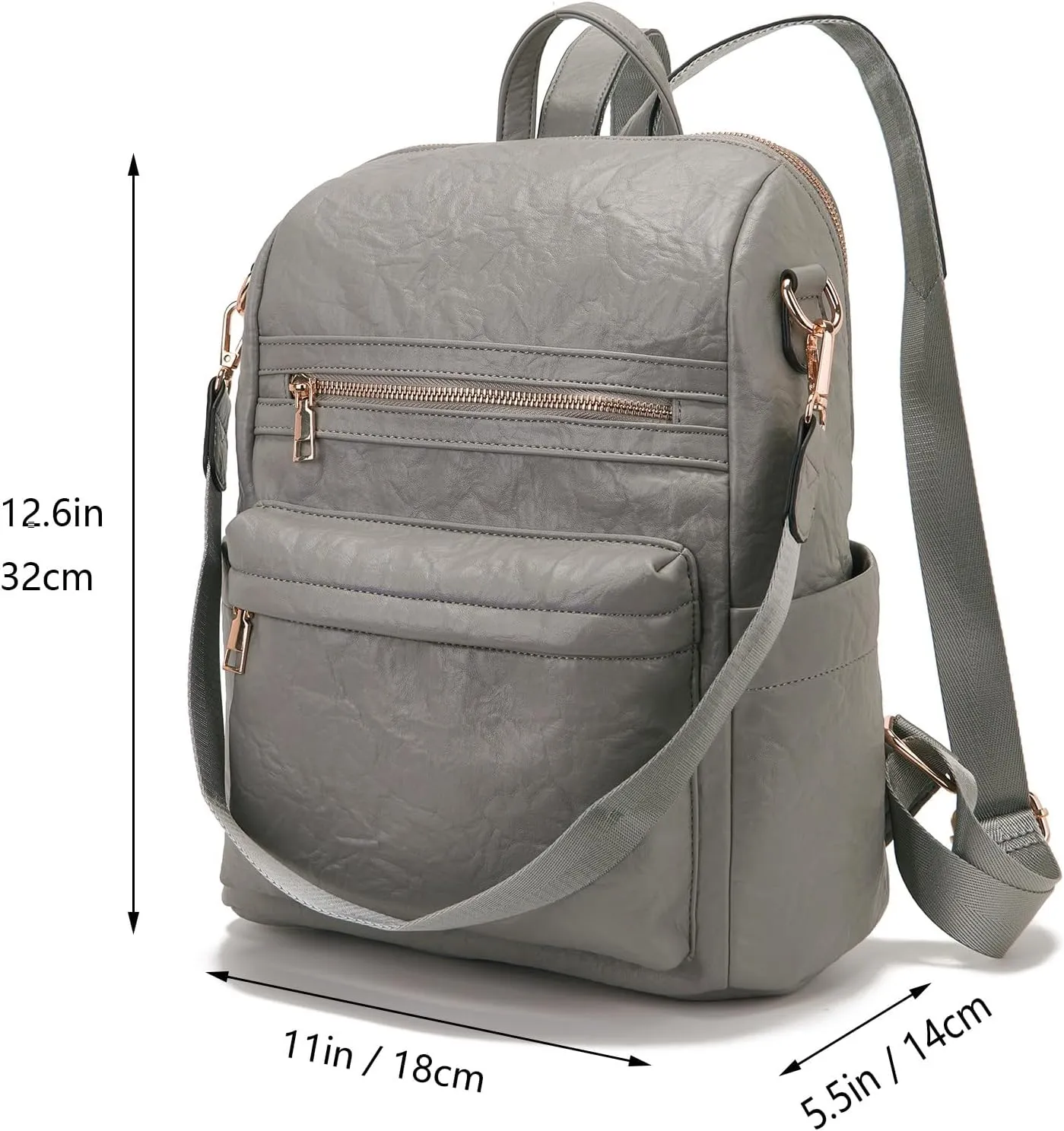 Idesort Medium Backpack Purse for Women Convertible Travel Soft Backpacks Ladies Purse set with Wallet and Crossbody Bags