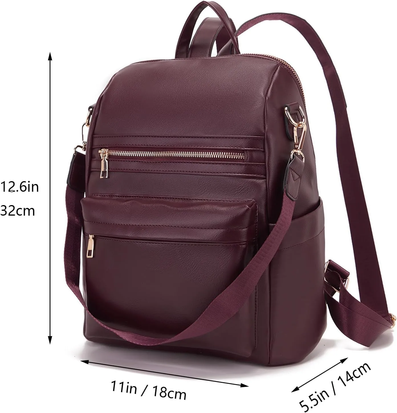 Idesort Medium Backpack Purse for Women Convertible Travel Soft Backpacks Ladies Purse set with Wallet and Crossbody Bags