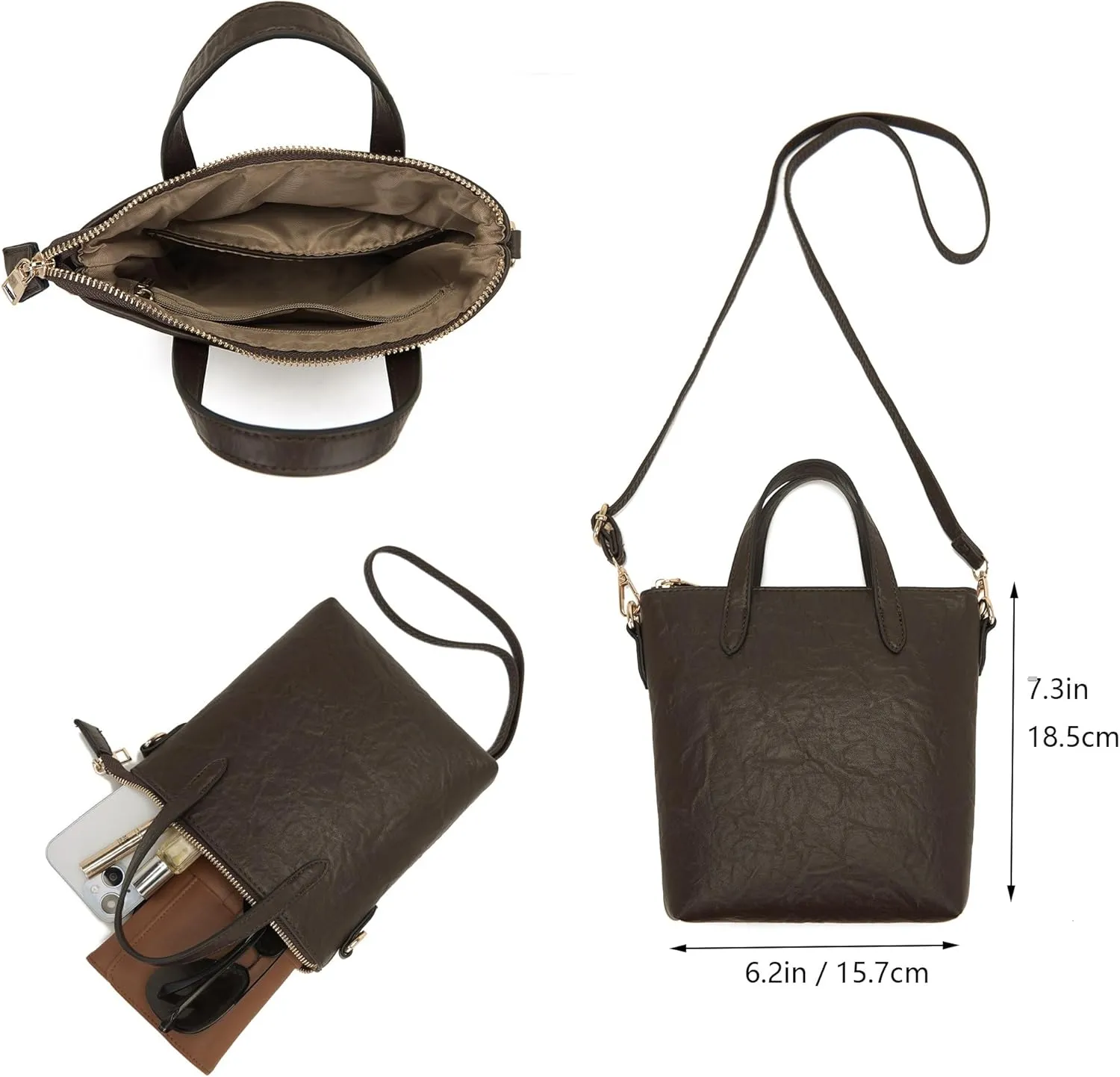 Idesort Medium Backpack Purse for Women Convertible Travel Soft Backpacks Ladies Purse set with Wallet and Crossbody Bags