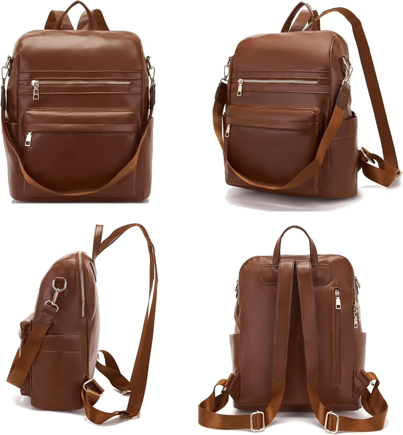 Idesort Medium Backpack Purse for Women Convertible Travel Soft Backpacks Ladies Purse set with Wallet and Crossbody Bags