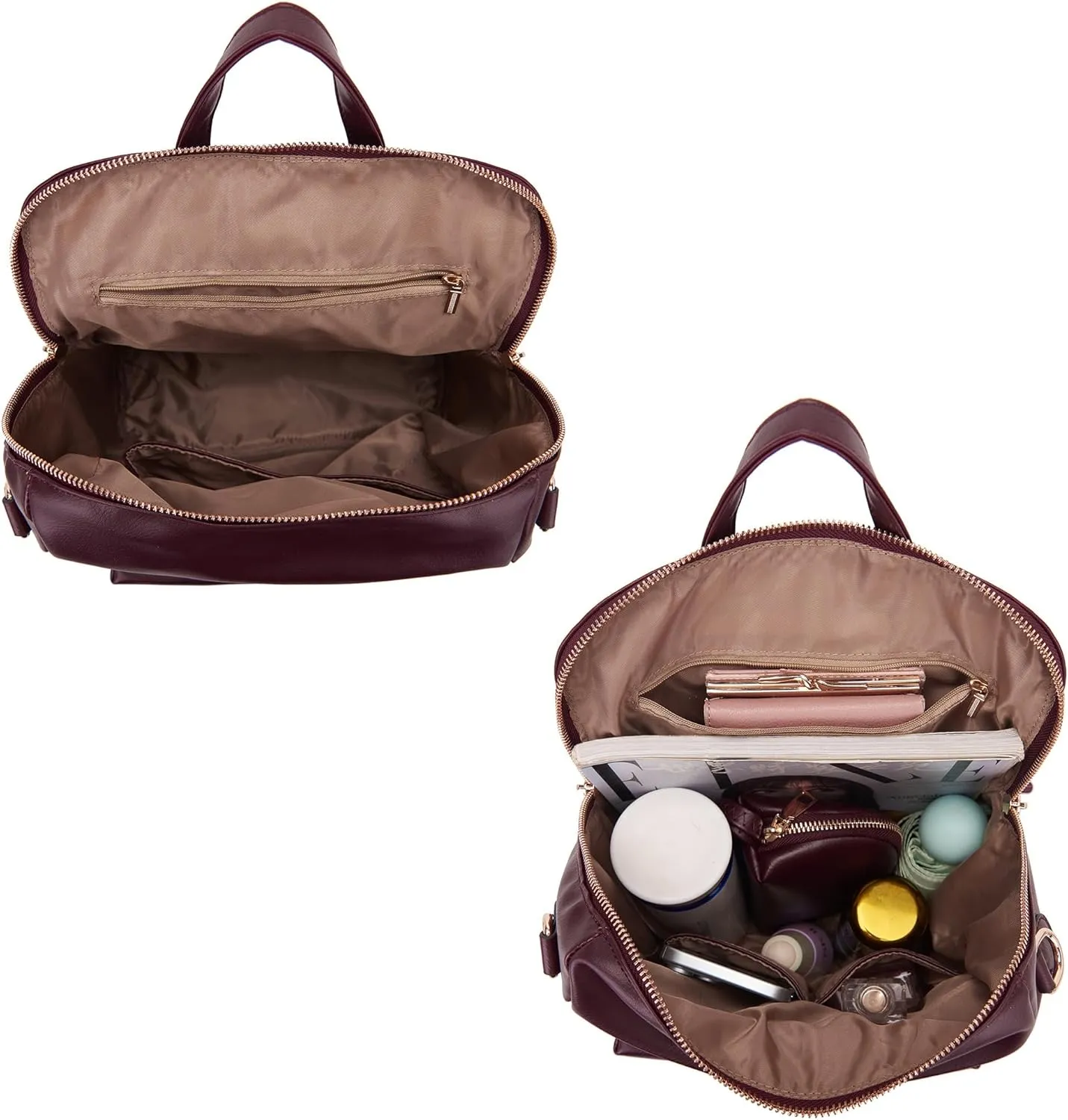 Idesort Medium Backpack Purse for Women Convertible Travel Soft Backpacks Ladies Purse set with Wallet and Crossbody Bags