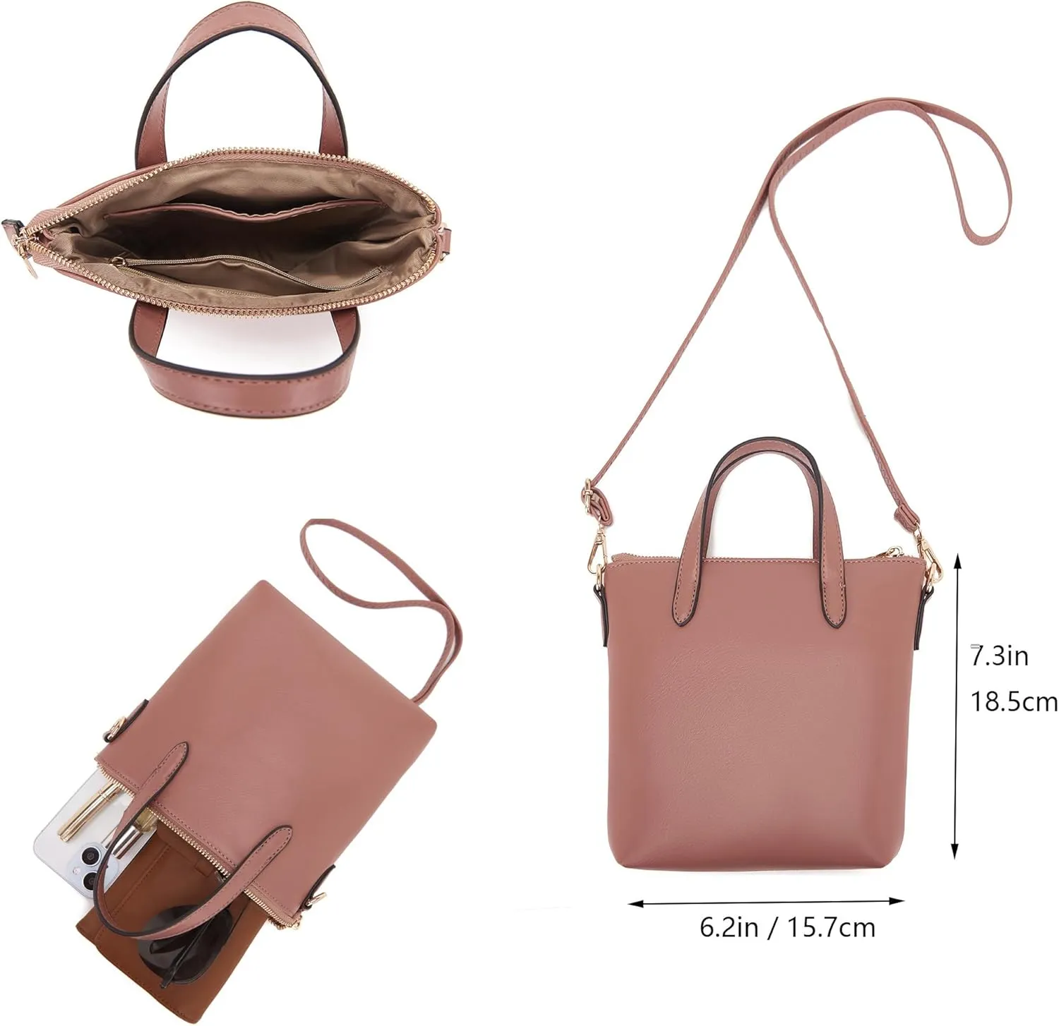 Idesort Medium Backpack Purse for Women Convertible Travel Soft Backpacks Ladies Purse set with Wallet and Crossbody Bags