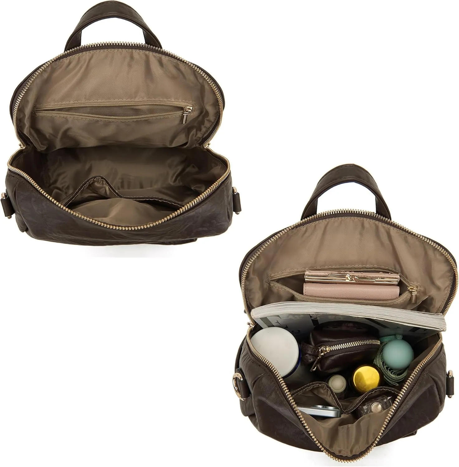 Idesort Medium Backpack Purse for Women Convertible Travel Soft Backpacks Ladies Purse set with Wallet and Crossbody Bags