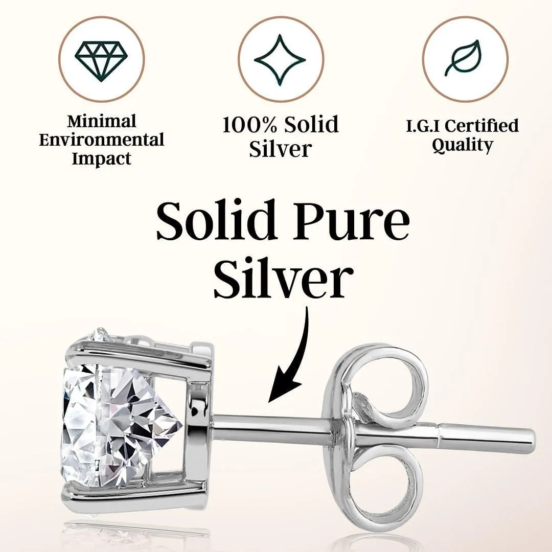 IGI Certified 0.2 to 4 Carat E-F VS Clarity Lab Grown Diamond Stud Earrings for Women in Solid 14k Gold Platinum Silver Diamond Jewelry Anniversary Birthday Gifts for Her