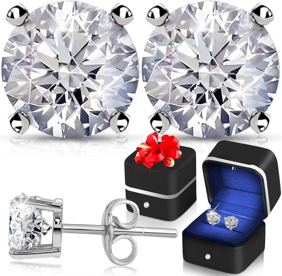 IGI Certified 0.2 to 4 Carat E-F VS Clarity Lab Grown Diamond Stud Earrings for Women in Solid 14k Gold Platinum Silver Diamond Jewelry Anniversary Birthday Gifts for Her