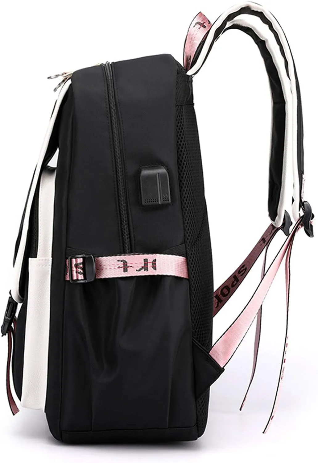 ISaikoy Anime Chiikawa Backpack Hachiware Bookbag Daypack Laptop School Bag with USB Charging Port 4