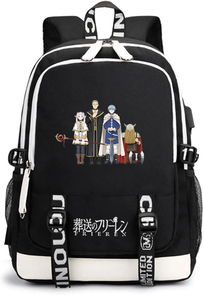 ISaikoy Anime Frieren at the Funeral Backpack Bookbag Schoolbag Daypack Satchel Laptop Bag Shoulder Bag