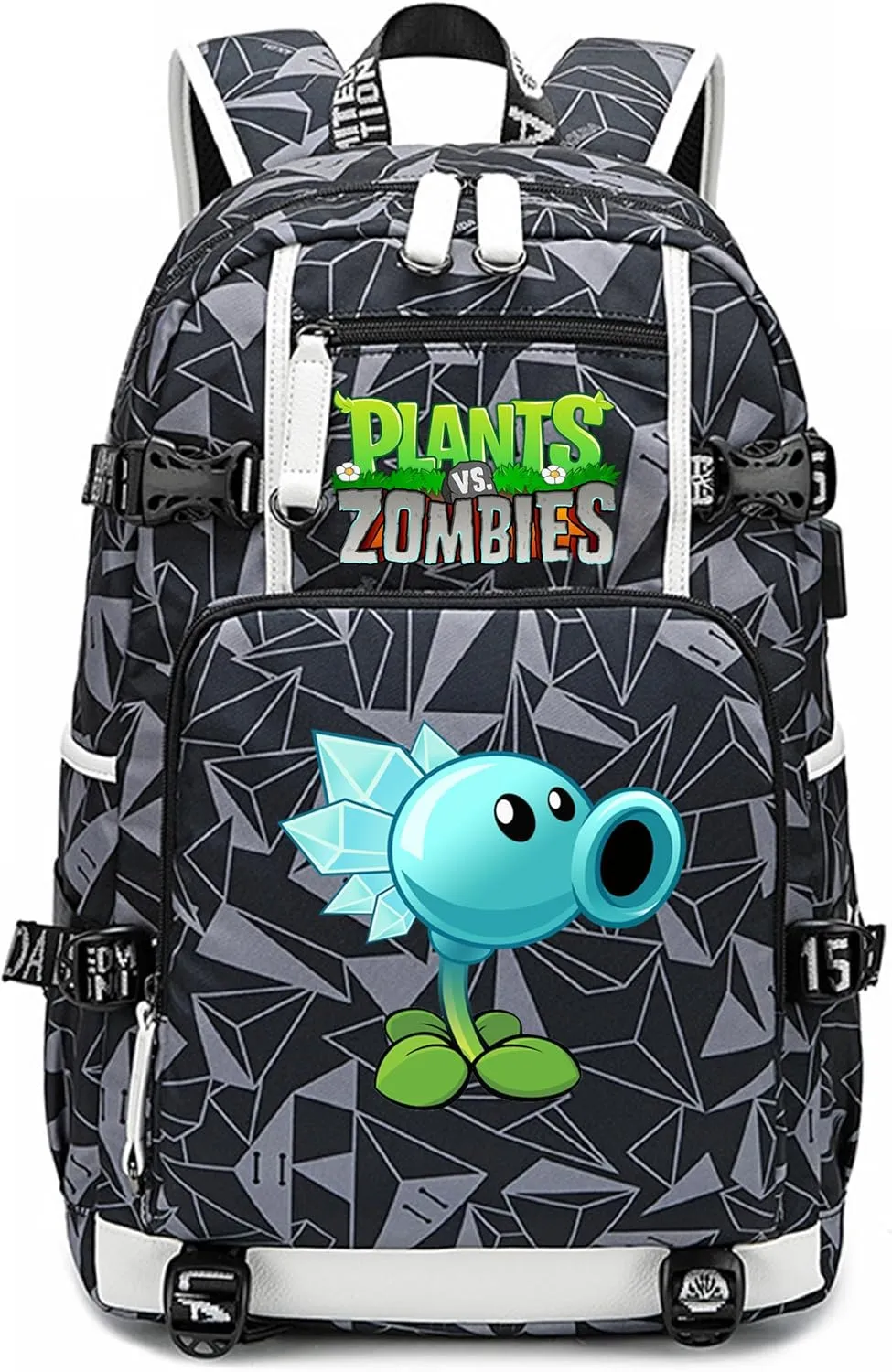 ISaikoy Game Plants vs. Zombies Backpack Shoulder Bag Bookbag School Bag Daypack Satchel Laptop Bag Color Grey10