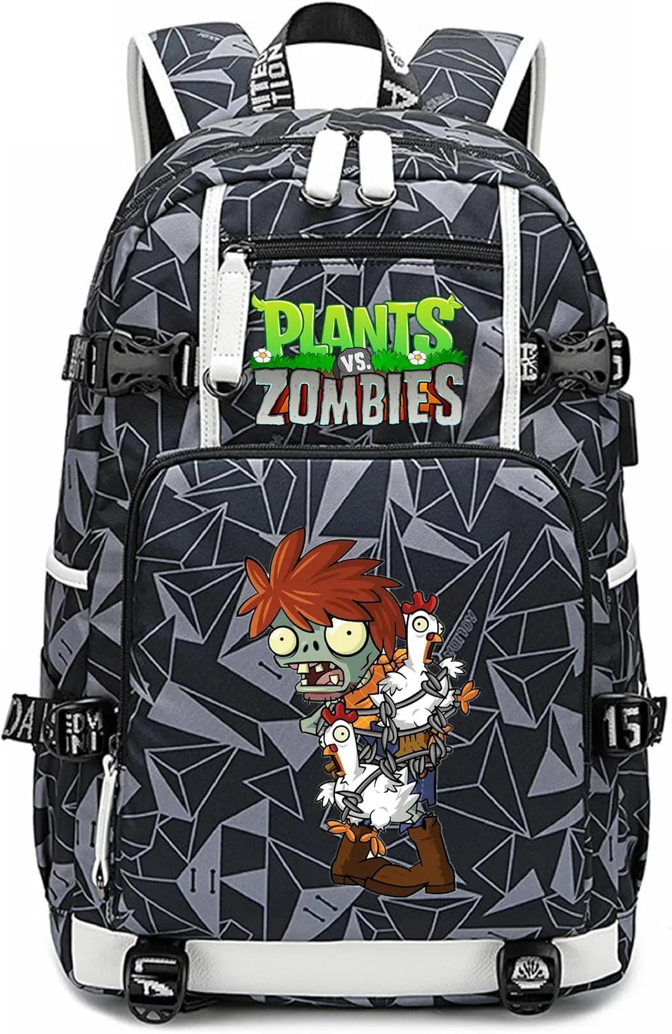 ISaikoy Game Plants vs. Zombies Backpack Shoulder Bag Bookbag School Bag Daypack Satchel Laptop Bag Color Grey1