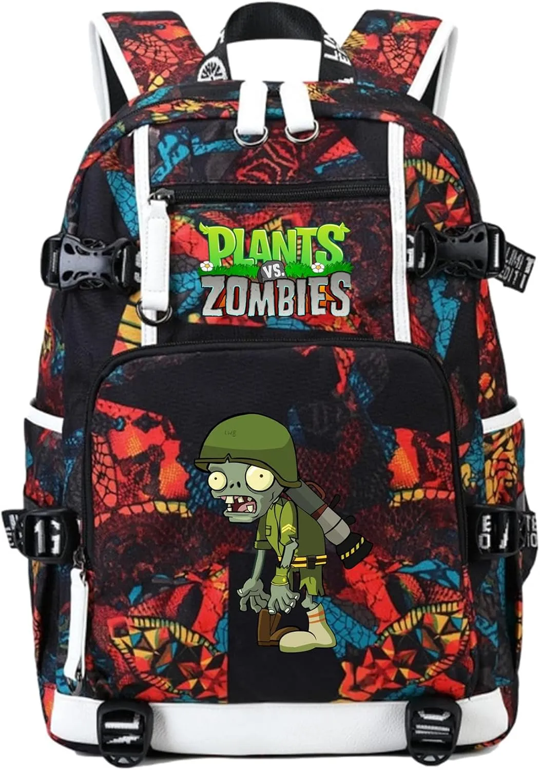 ISaikoy Game Plants vs. Zombies Backpack Shoulder Bag Bookbag School Bag Daypack Satchel Laptop Bag Color Red12