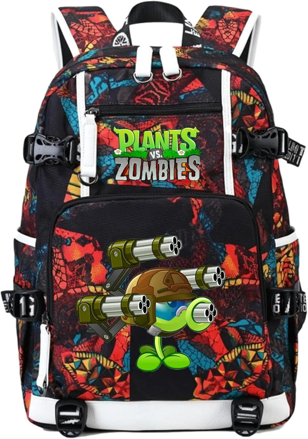 ISaikoy Game Plants vs. Zombies Backpack Shoulder Bag Bookbag School Bag Daypack Satchel Laptop Bag Color Red24