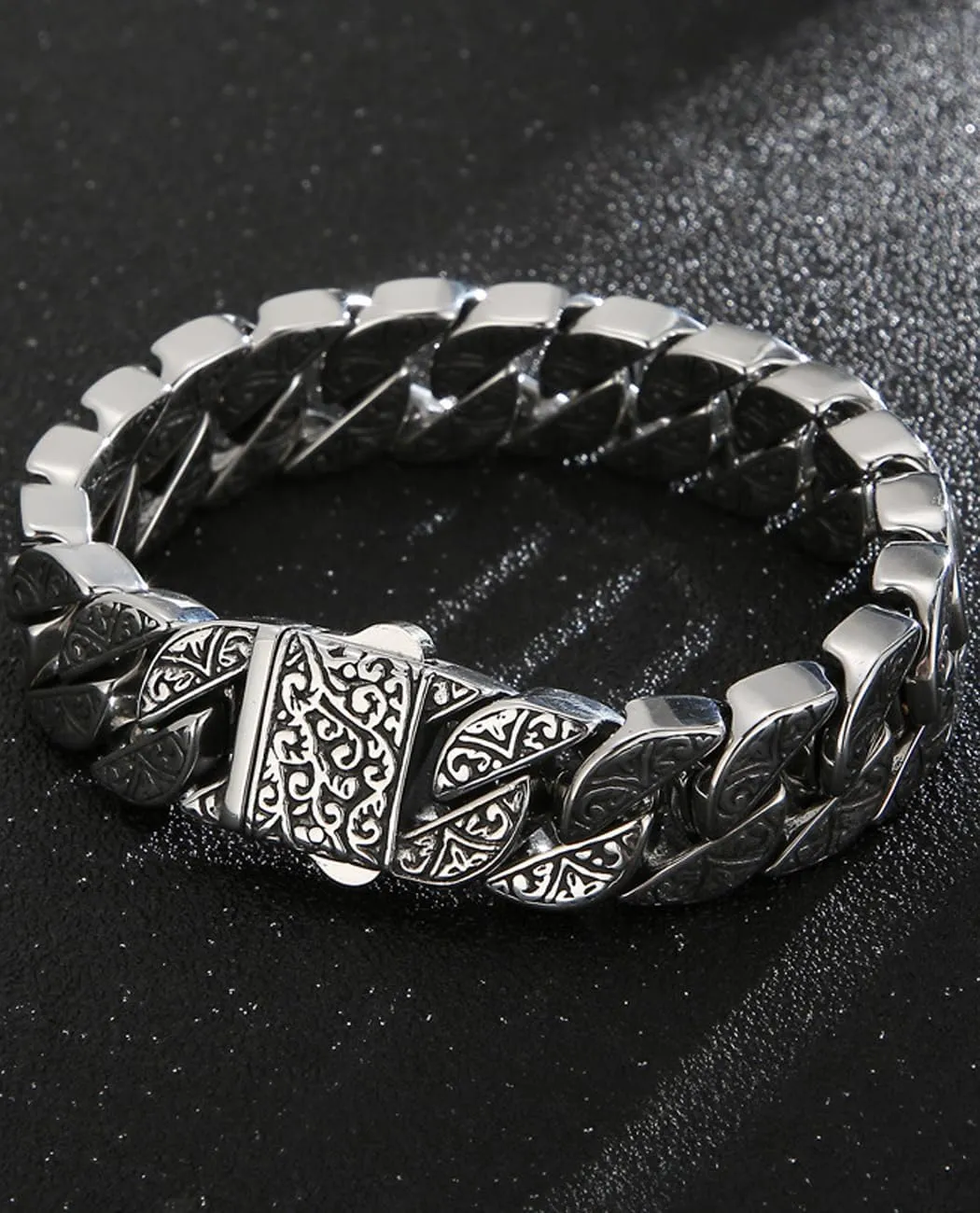 Italian Real Men Heavy S925 Sterling Silver Bracelets, Unique Luxury Vintage Style Men's Silver Bracelet, Chunk Chain Bracelets Nice Gift for My Man, Son, Boyfriend, Dad