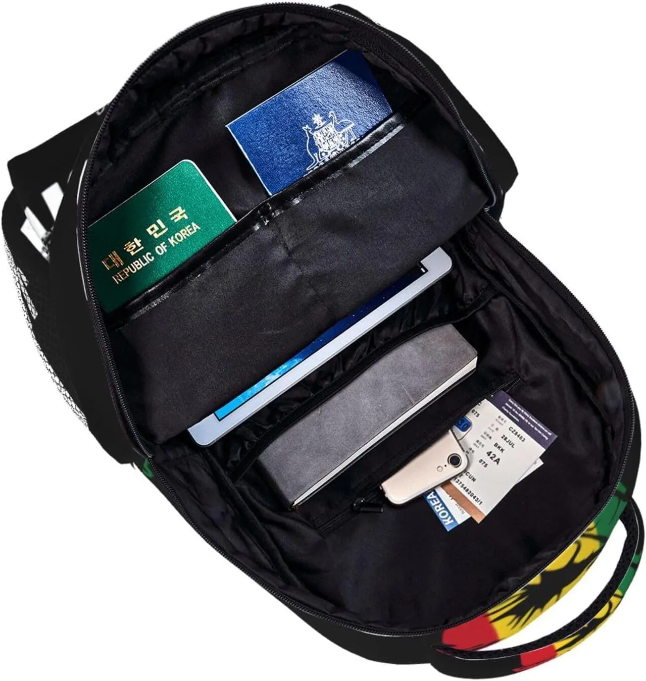 Jamaica One Love Peace Sign Backpacks 15in Laptop Backpack Multipurpose Double Shoulder Bag For Men Women Gifts