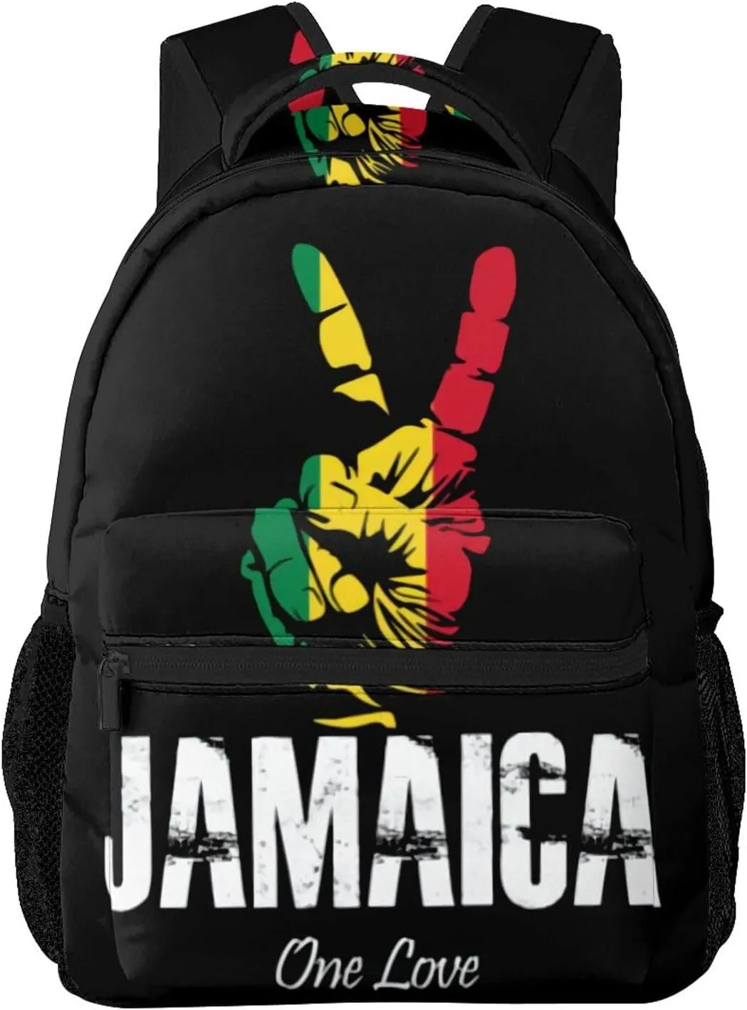 Jamaica One Love Peace Sign Backpacks 15in Laptop Backpack Multipurpose Double Shoulder Bag For Men Women Gifts