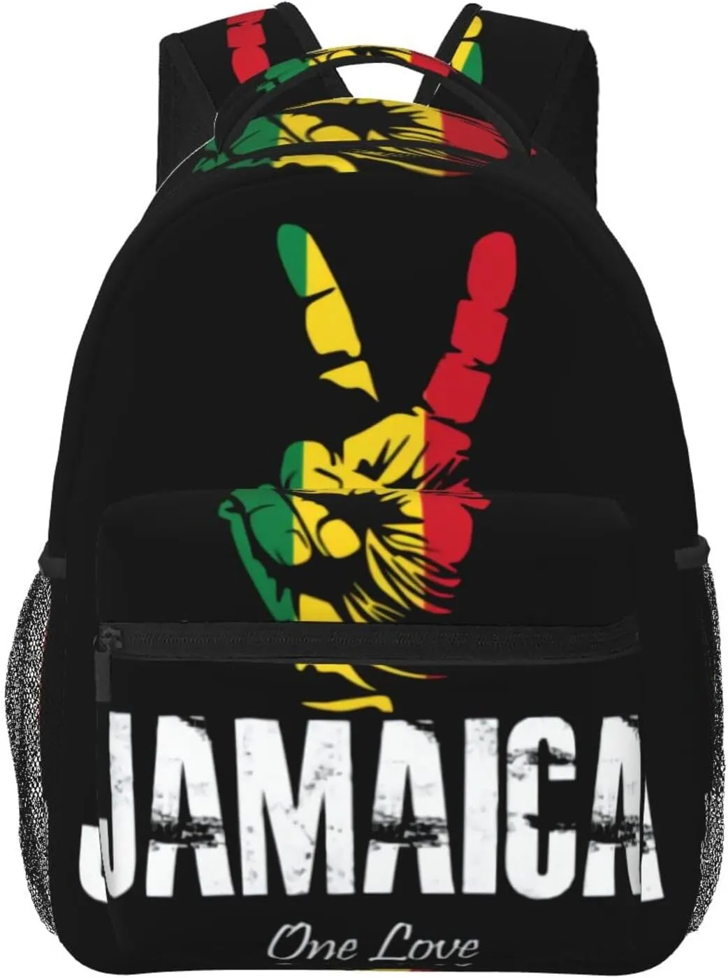 Jamaica One Love Peace Sign Backpacks 15in Laptop Backpack Multipurpose Double Shoulder Bag For Men Women Gifts