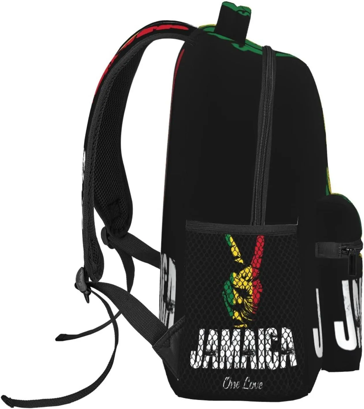 Jamaica One Love Peace Sign Backpacks 15in Laptop Backpack Multipurpose Double Shoulder Bag For Men Women Gifts