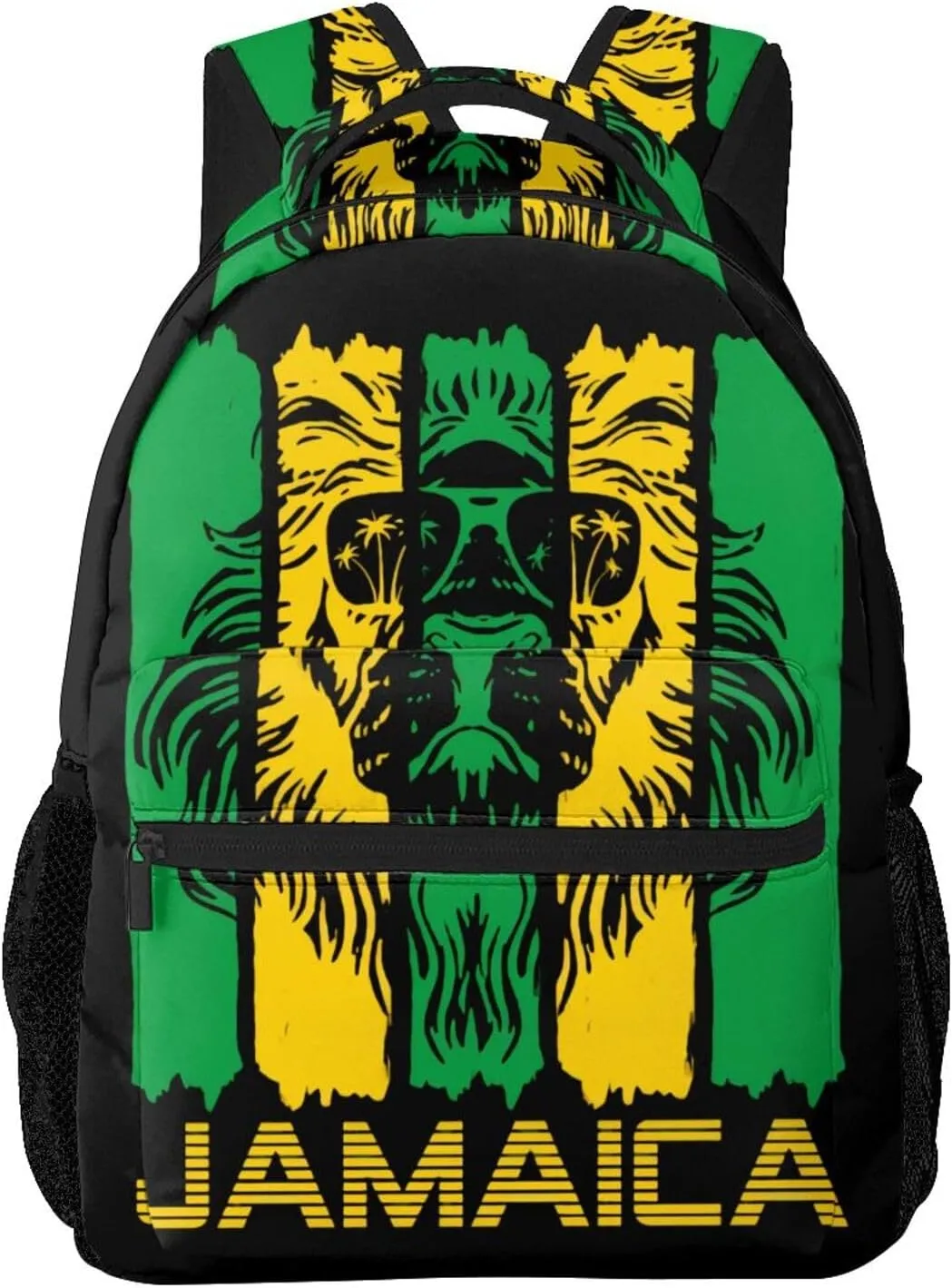 Jamaican Flag Rasta Reggae Judah Lion Backpacks 15in Laptop Backpack Multipurpose Double Shoulder Bag For Men Women Gifts