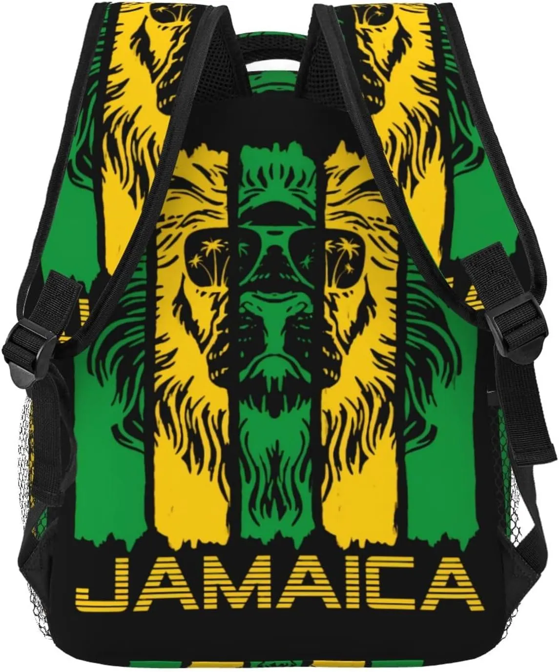 Jamaican Flag Rasta Reggae Judah Lion Backpacks 15in Laptop Backpack Multipurpose Double Shoulder Bag For Men Women Gifts