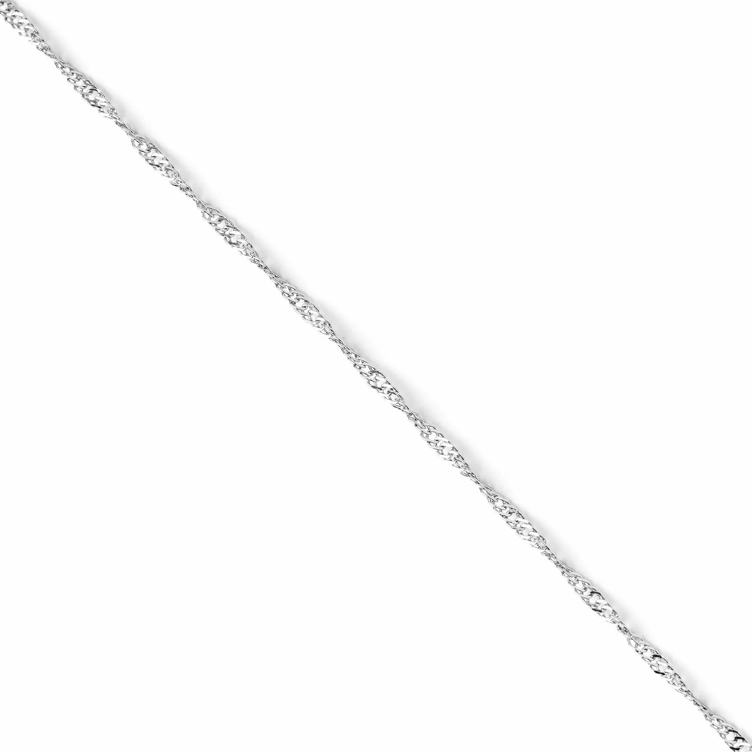 Jewelry 2mm Titanium Steel Silver Singapore Chain Necklaces for Women 16 to 30 in