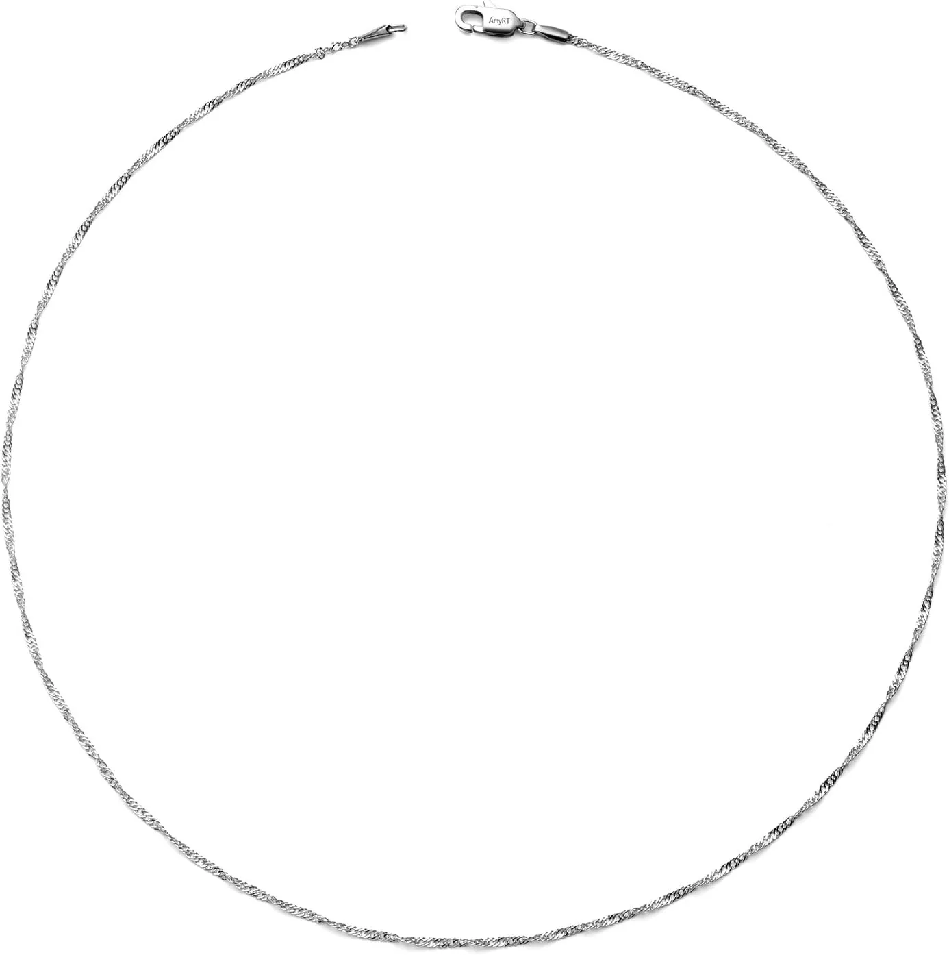 Jewelry 2mm Titanium Steel Silver Singapore Chain Necklaces for Women 16 to 30 in