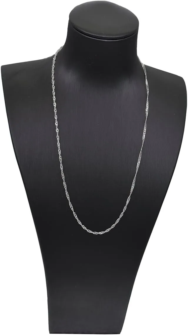 Jewelry 2mm Titanium Steel Silver Singapore Chain Necklaces for Women 16 to 30 in