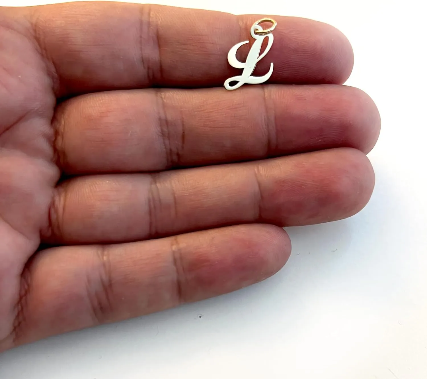 Jewelry Affairs 14K Yellow Gold Script Letter Initial Pendant Charm, 12x15mm