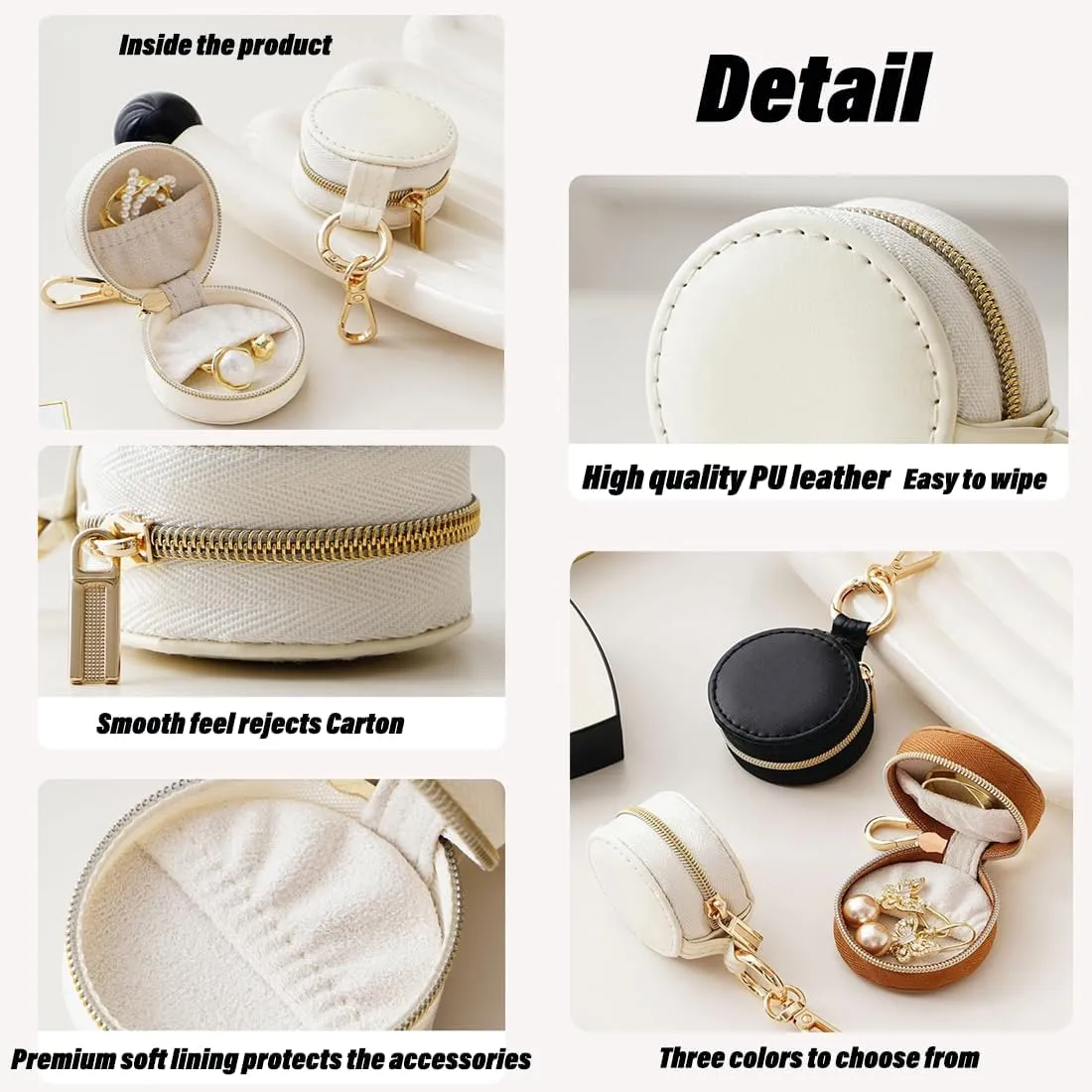 Jewelry Ring Holder Keychain - Portable Travel Sports Ring Keeper Case - Mini Small Versatile Carrying Display Storage Organizer Box With Key Chain (Black)