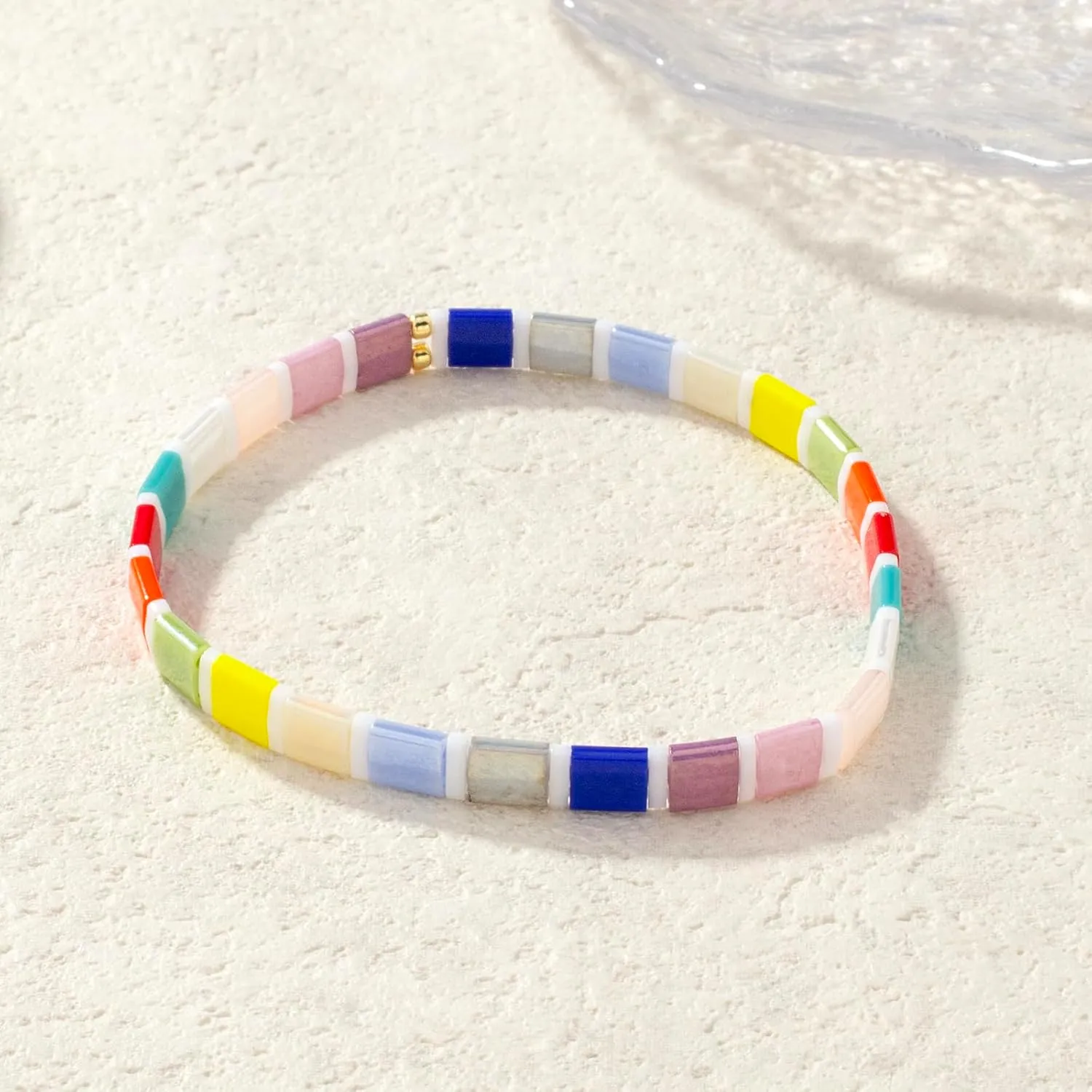 KELITCH Women Bracelets Colorful Tila Beads Stackable Stretch Friendship Bracelets