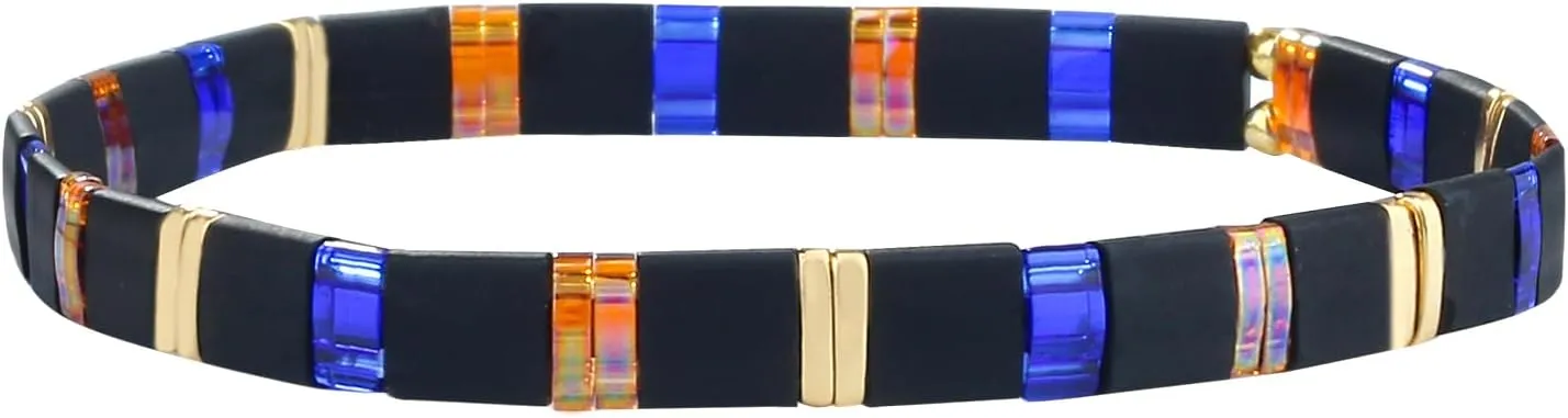 KELITCH Women Stretch Bracelets Tila Beaded Candy Colors Friendship Bracelets New