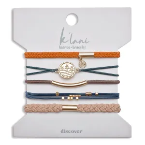 K'lani Discover Bracelets for Women  Elastic Bracelets and Boho Hair Ties  Cute Hair Ties for Women and Hair Tie Accessories  Stylish Bracelets Boho Style for Hair and Wrist  Set of 5 (Medium)