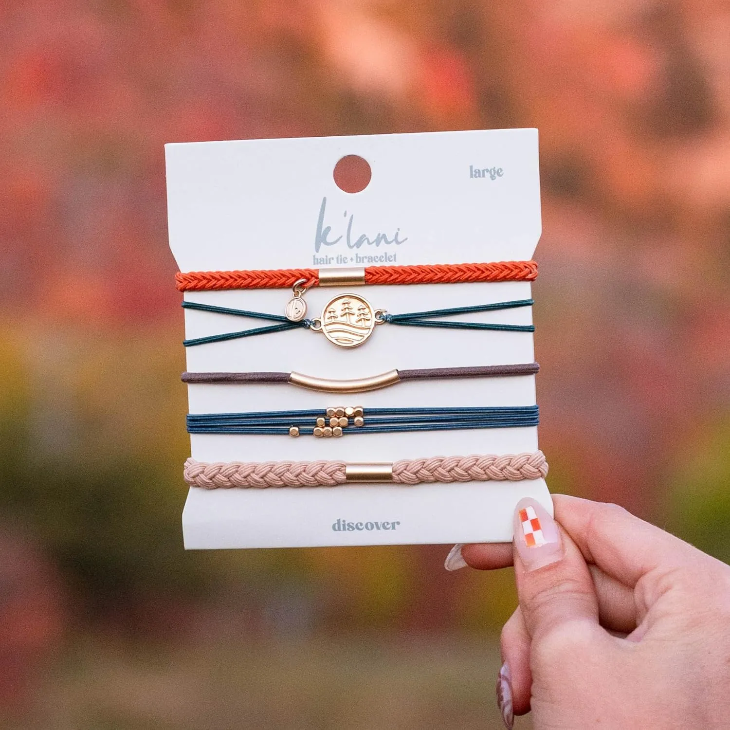 K'lani Discover Bracelets for Women  Elastic Bracelets and Boho Hair Ties  Cute Hair Ties for Women and Hair Tie Accessories  Stylish Bracelets Boho Style for Hair and Wrist  Set of 5 (Medium)