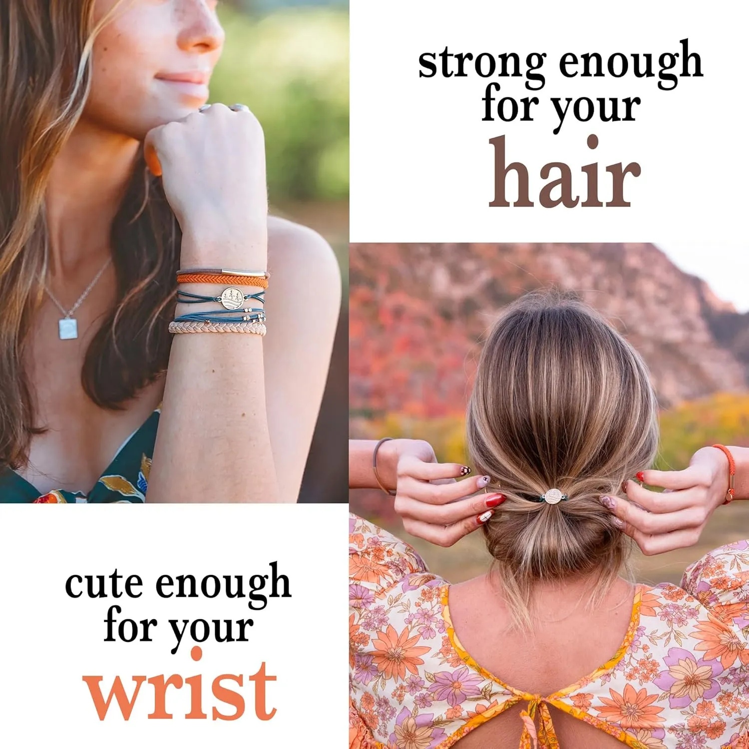 K'lani Discover Bracelets for Women  Elastic Bracelets and Boho Hair Ties  Cute Hair Ties for Women and Hair Tie Accessories  Stylish Bracelets Boho Style for Hair and Wrist  Set of 5 (Medium)