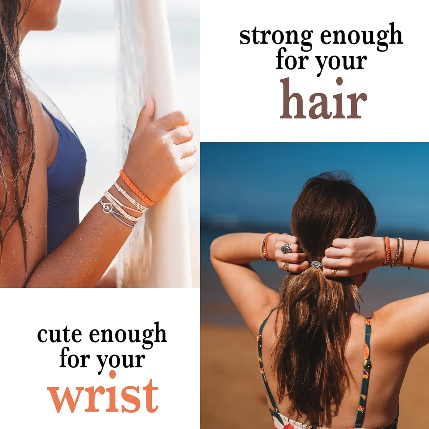 K'lani Focus Bracelets for Women  Elastic Bracelets and Boho Hair Ties  Cute Hair Ties for Women and Hair Tie Accessories  Stylish Bracelets Boho Style for Hair and Wrist  Set of 5 (Medium)