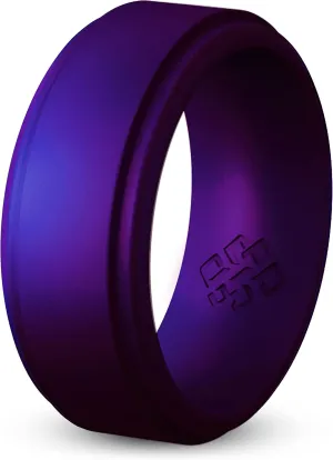 Knot Theory Cosmic Purple Silicone Ring for Men - Sophisticated and Durable, Size 12, Step Edge Breathable Comfort Fit 8mm Bandwidth