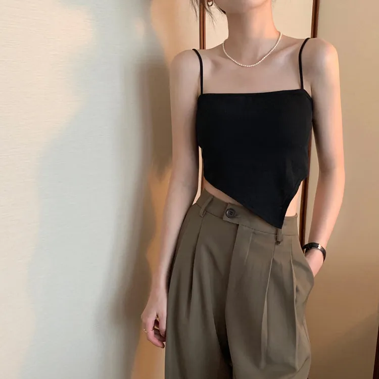 [Korean Style] Asymmetrical Spaghetti Cami Top
