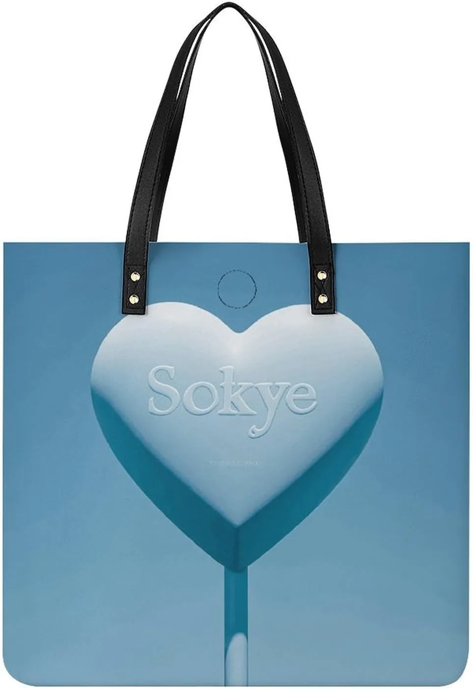 Ladies Soft Leather Wallet Leather Printed Handbags for Women Blue Heart Printed Satchel Tote Fashion Shoulder Bag Purses