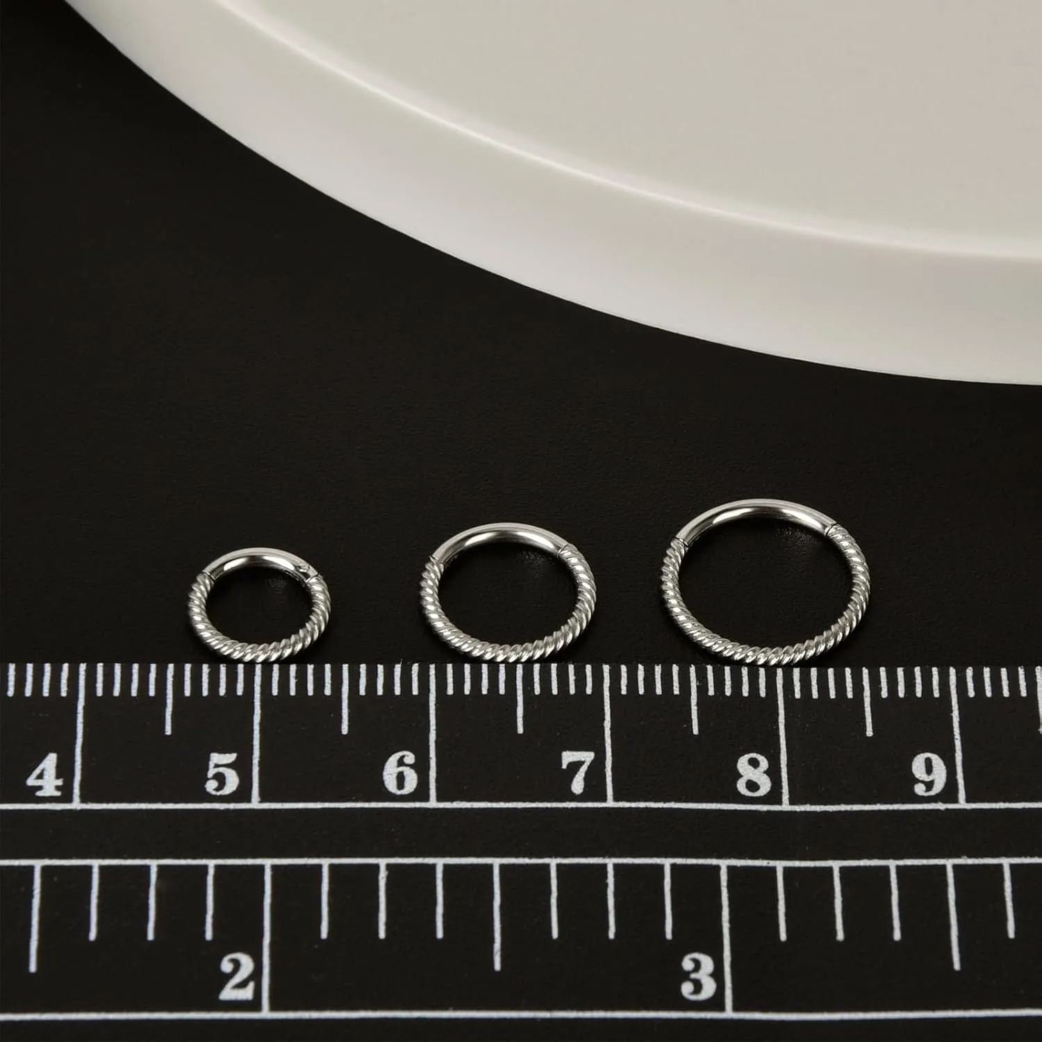 Lantine Hinged 20g 18g 16g Nose Rings Hoops 6mm 8mm 10mm 12mm 14mm 16mm Septum Ring Clicker Cartilage Helix Hoop Earrings Set