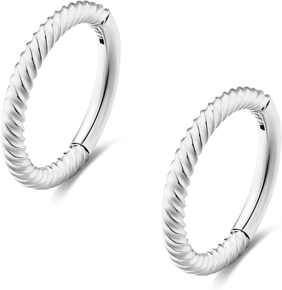 Lantine Hinged 20g 18g 16g Nose Rings Hoops 6mm 8mm 10mm 12mm 14mm 16mm Septum Ring Clicker Cartilage Helix Hoop Earrings Set