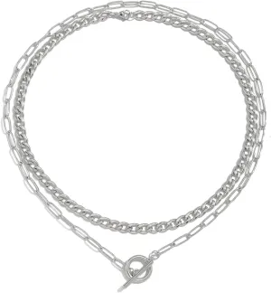 Layered Gold Necklaces for Women Trendy Chunky Silver Stackable Choker Necklace Dainty Cuban Paperclip Chain Necklace Jewelry Set